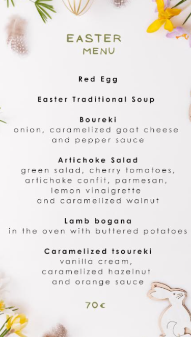 EASTER MENU – 3SIXTY